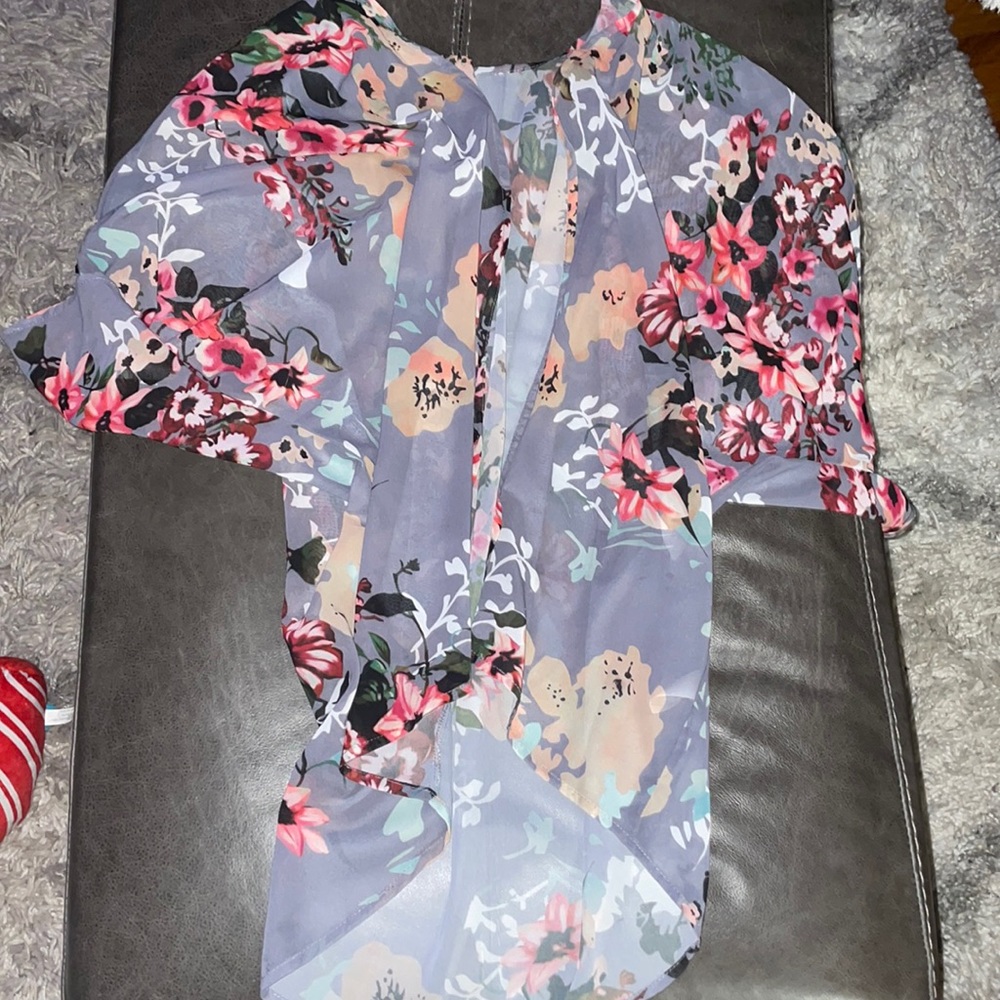 Thin sheer kimono type cardigan